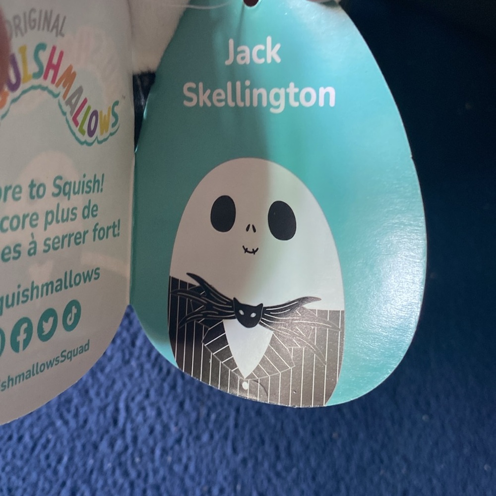 Squishmallows Original 8 inch Jack Skellington with Black suit - Picture 4 of 4